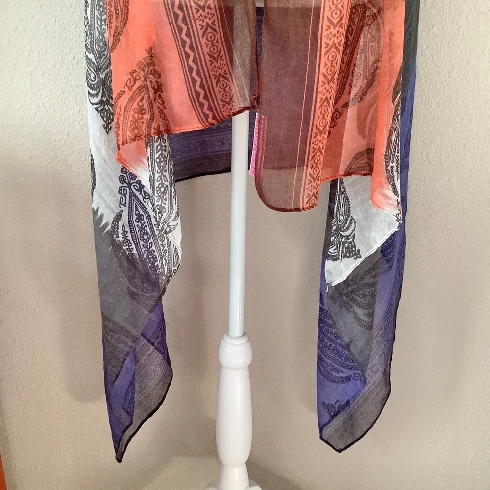 Block Print Scarf Wrap Sarong NEW Wearable Art Paisley Print Boho Festival Beach